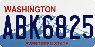 WA license plate ABK6825