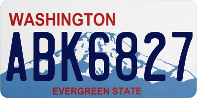 WA license plate ABK6827