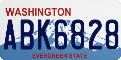 WA license plate ABK6828