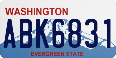 WA license plate ABK6831