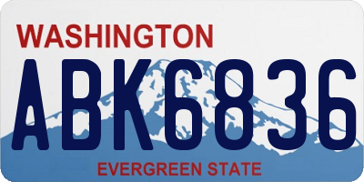 WA license plate ABK6836