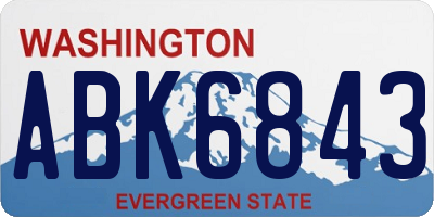 WA license plate ABK6843