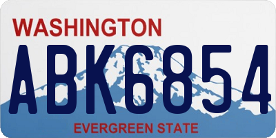 WA license plate ABK6854