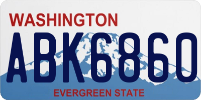 WA license plate ABK6860