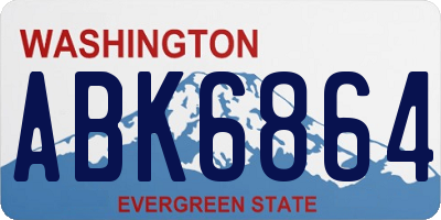 WA license plate ABK6864