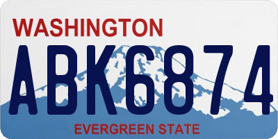 WA license plate ABK6874