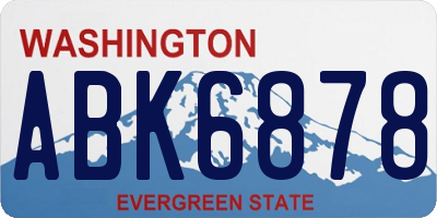 WA license plate ABK6878