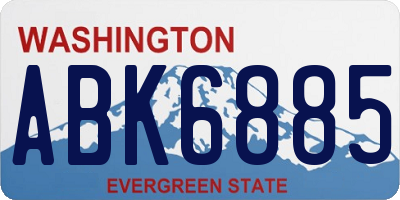 WA license plate ABK6885