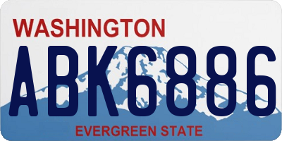 WA license plate ABK6886