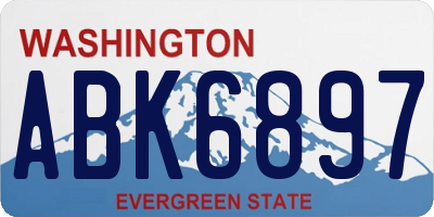 WA license plate ABK6897
