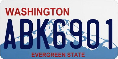 WA license plate ABK6901