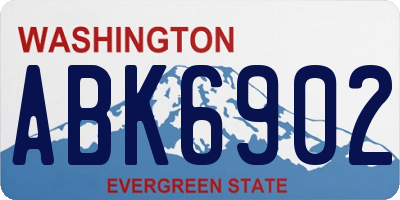 WA license plate ABK6902