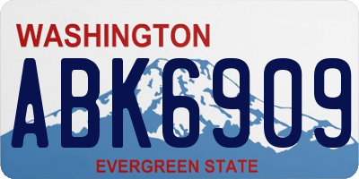 WA license plate ABK6909