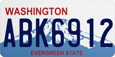 WA license plate ABK6912