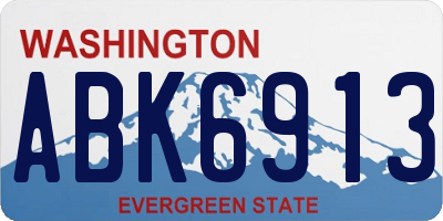 WA license plate ABK6913