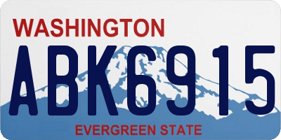 WA license plate ABK6915