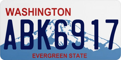 WA license plate ABK6917