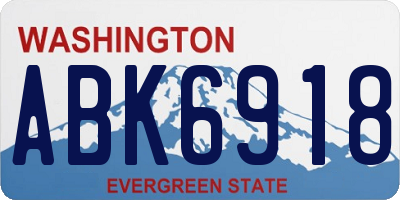 WA license plate ABK6918
