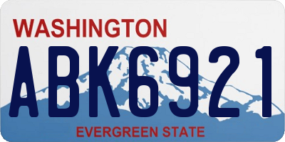 WA license plate ABK6921