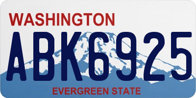 WA license plate ABK6925