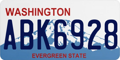 WA license plate ABK6928