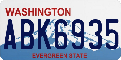 WA license plate ABK6935