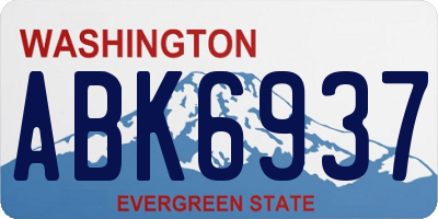 WA license plate ABK6937
