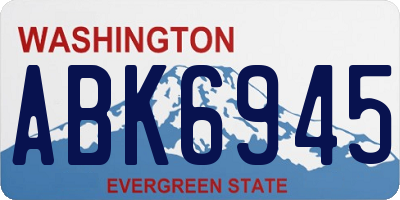 WA license plate ABK6945