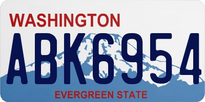 WA license plate ABK6954
