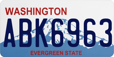 WA license plate ABK6963