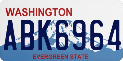 WA license plate ABK6964