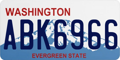 WA license plate ABK6966