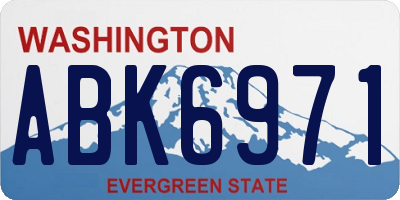 WA license plate ABK6971