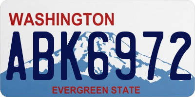 WA license plate ABK6972