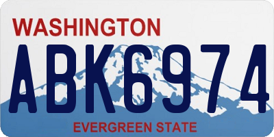 WA license plate ABK6974