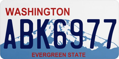 WA license plate ABK6977