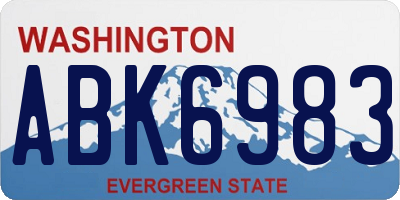 WA license plate ABK6983