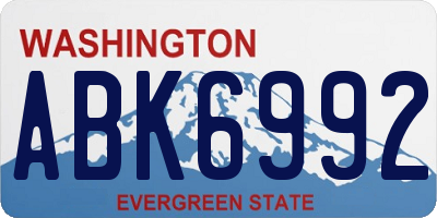 WA license plate ABK6992