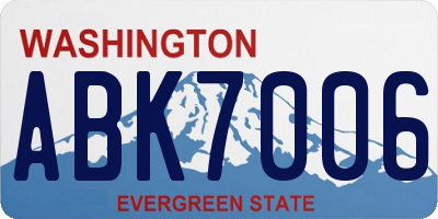 WA license plate ABK7006