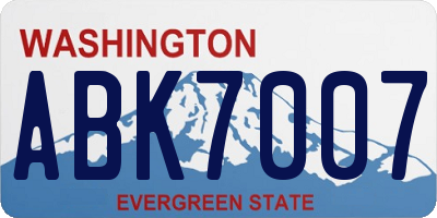 WA license plate ABK7007