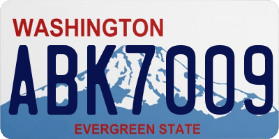 WA license plate ABK7009