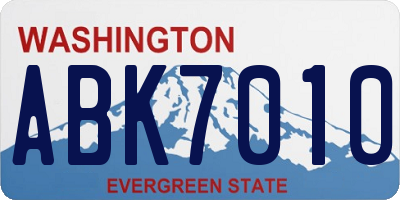 WA license plate ABK7010