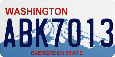 WA license plate ABK7013
