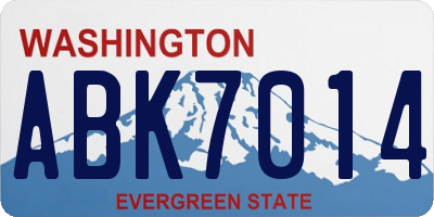 WA license plate ABK7014