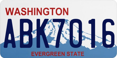 WA license plate ABK7016