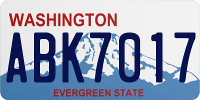 WA license plate ABK7017