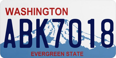 WA license plate ABK7018