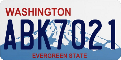 WA license plate ABK7021