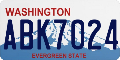 WA license plate ABK7024