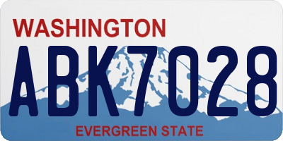 WA license plate ABK7028
